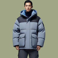 Vêtements d'hiver Parka universitaire formelle Chaude à fermeture éclair Manteaux pour hommes Motion Ski Puffer Chasse en plein air Haut de gamme Biker Keep Down Jacket