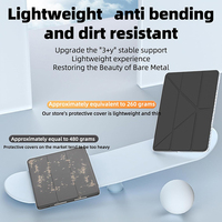 Funda para Xiaomi Pad 5/5 Pro 11 Pulgadas 2021 con Soporte para Lápiz, Cubierta Transparente, Soporte Tríptico en Forma de Y, Carcasa Rígida Trasera, Cubierta Acrílica Plegable en Y