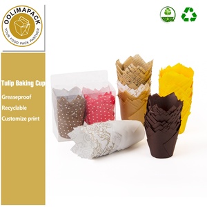 Gobelet jetable en forme de tulipes, 50 pièces, film d'emballage résistant à la graisse, pour la cuisson des gâteaux à la maison - Product Image 2