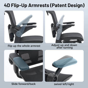 Chaise <span class=keywords><strong>de</strong></span> bureau ergonomique <span class=keywords><strong>de</strong></span> luxe à dossier haut, entièrement en mesh, confortable, pour les personnes <span class=keywords><strong>de</strong></span> grande taille - Product Image 4
