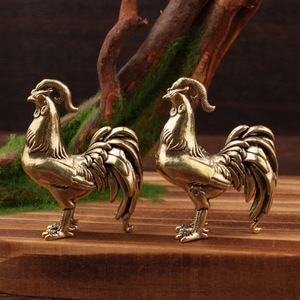 Brass Rooster Metal Craft <b>Ornament</b> Home Decoration Desktop Tea Pet Chinese New Year Gift - Product Image 3