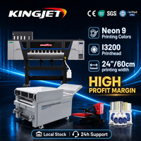 Imprimante DTF Kingjet USA Platinum Pro 60 cm à double tête I3200, imprimante DTF 4 têtes A1 avec secoueur de poudre