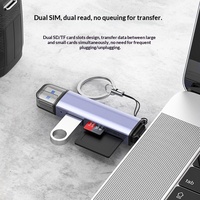 Lecteur de cartes externe 3-en-1 haute vitesse 170 Mo/s, boîtier en alliage d'aluminium, adaptateur d'extension universel USB 3.0 OTG, prend en charge les cartes TF et SD