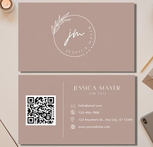 Có thể chỉnh sửa thẻ kinh doanh Mẫu DIY gọi điện thoại tối giản <span class=keywords><strong>Chic</strong></span> 3.5*2 inch hoặc kích thước tùy chỉnh 400 G 500 GSM Thẻ giấy với mã QR - Product Image 2