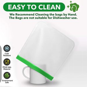 Reusable Sandwich <b>Bags</b> Reusable Snack <b>Bags</b> BPA Free <b>Bags</b> Non-woven Free Plastic for Food Travel Leakproof Silicone Kitchen - Product Image 3