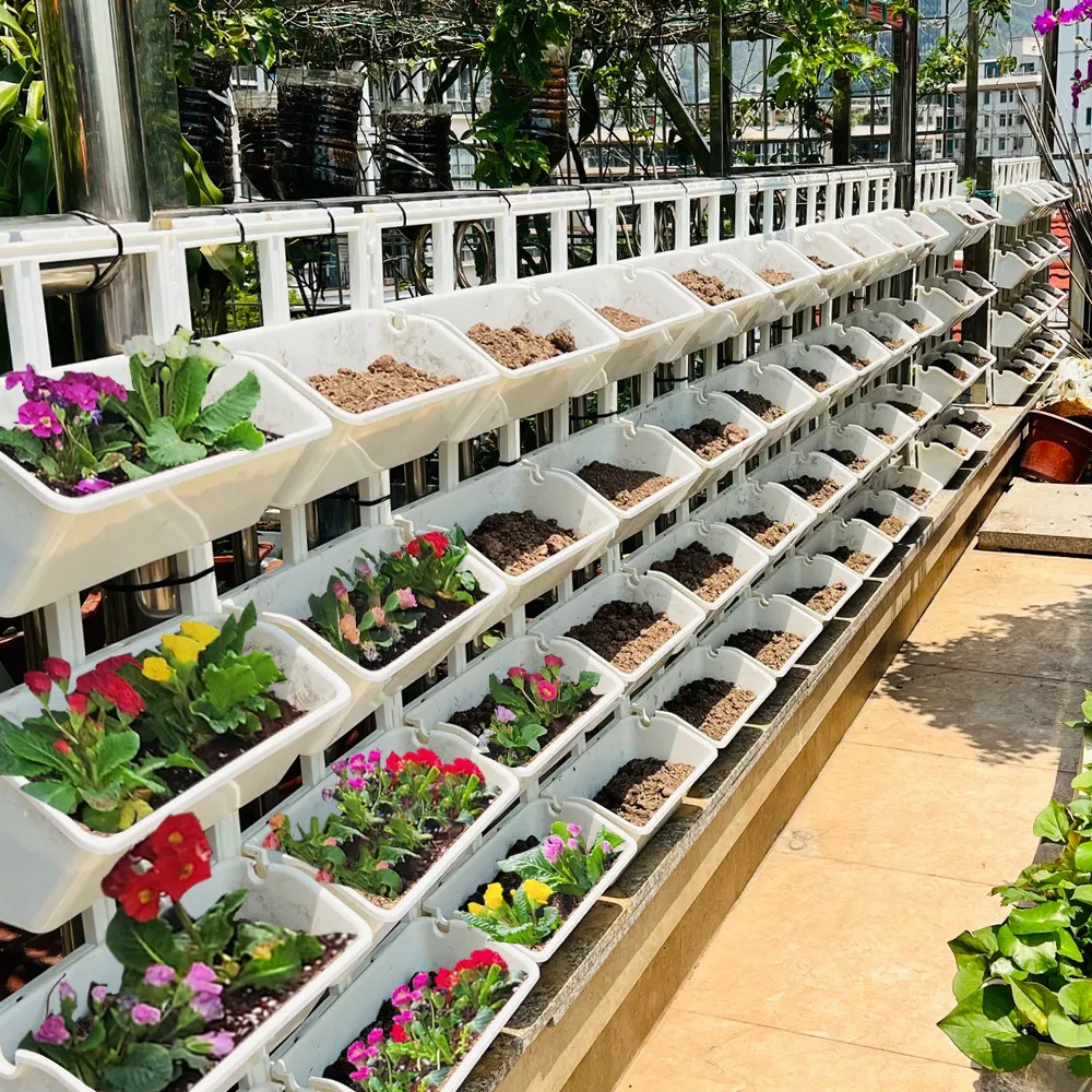 Piante per interni ed esterni vivono in piedi giardino appesa a parete pianta in plastica vaso di fiori fioriera