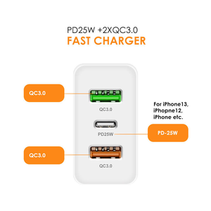 Cargador DENIXI de 45W PD Tipo C Portátil con Cable de Datos USB, Carga Rápida QC3.0, Enchufes de Cargador de Pared para Teléfono - Product Image 4