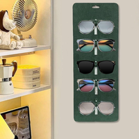 Support mural en cuir pour lunettes de soleil, organisateur antidérapant, pince à lunettes résistante à l'usure, présentoir à lunettes, accessoires cadeaux