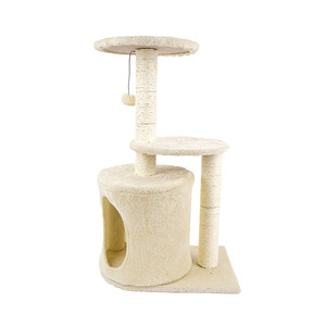 Yüksek kalite Premium kedi oyuncaklar yuva atlama platformu tırmalama kurulu tırmanma çerçevesi-kedi ağacı peluş tasarım karton ambalaj - Product Image 1