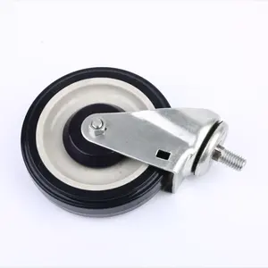 3/4/<span class=keywords><strong>5</strong></span>/6/8 Zoll schwarz blau silber Gummi drehbar Stahl kern industrielle Lenkräder für Supermarkt Shop Trolley - Product Image 5