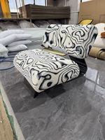 Fauteuil Lounge Courbé Moderne, Chaise de Salon Tendance pour la Maison, Mobilier Nordique en Velours, Chaise de Loisirs Design