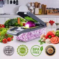 Groothandel 12 In 1 Handheld Groentechopper Uiensnijder Aardappelschiller Keukenfruitsnijder Groentesnijder