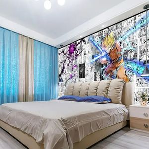 Carta da parati impermeabile antistatica di animazione del drago giapponese per la decorazione interna dell'umidità del salotto - Product Image 2