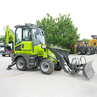 Backhoe Loader 4WD Baru dari Cina untuk Taman dan Lanskap, Backhoe Loader Roda dengan Bucket Hidrolik untuk Konstruksi dan Tambang