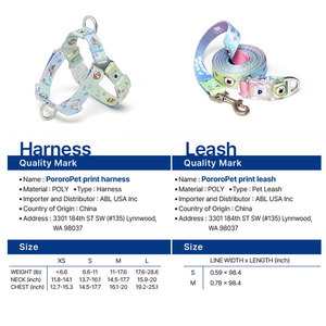 Harnais pour chien PororoPet Poby, modèle gilet, réglable, respirant, en maille, avec design croisé au dos, ensemble de promenade pour chien, harnais pour chiot - Product Image 6