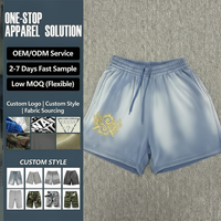 Shorts délavés pour hommes, bleu clair dégradé, taille élastique avec cordon de serrage, coupe ample, au-dessus du genou, toucher doux, pour l'été