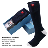 Chaussettes chauffantes en tricot de qualité supérieure avec batterie rechargeable pour les sports de plein air par temps extrêmement froid