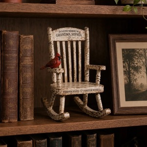 SWAITE Nuovo Prodotto: Sedia a Dondolo Rossa Stile Lusso-Leggero - Set di Opere d'Arte in Resina a Tema Animale per Decorazione Domestica - Product Image 3