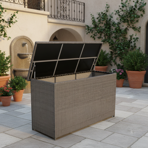 Mueble de Exterior Personalizable con Marco, Caja de Almacenamiento para Jardín de Ratán PE, Mueble de Patio Exterior - Product Image 1