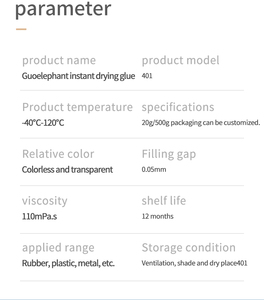 Adhésif instantané cyanoacrylate FZR E-AISA 401 - Résistant à la flexion et aux vibrations pour le verre, le plastique, le métal, le bois, la céramique - Product Image 4