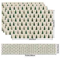 Nappe de table en lin imprimé style nordique pour Noël, chemin de table, set de table, tapis isolant thermique pour restaurant occidental, vente en gros