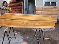 IT087 Ataúd de Madera de Paulownia Sólida Estilo Americano con Grosor de 20mm/25mm para Adultos, Servicios Funerarios Italianos 192x56x28cm