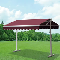 Auvent rétractable électrique en aluminium en gros, autoportant, double face, avec voile en polyester, pergola motorisée pour patio et jardin