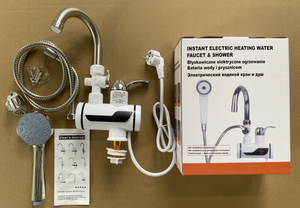 Robinet <span class=keywords><strong>chauffe</strong></span>-<span class=keywords><strong>eau</strong></span> instantané électrique Bokai RX-018 en acier inoxydable, affichage LED, étanche IPx4, 3000W - Product Image 3