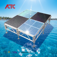 Scène en verre portable en alliage d'aluminium transparent avec design modulaire et haute capacité de charge pour les mariages