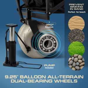 Roda Besar daya listrik membantu lipat Camping <span class=keywords><strong>Wagon</strong></span> luar ruangan balon roda bermotor troli pantai - Product Image 4