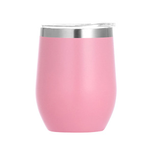Stainless Steel Double Wall Vacuum Travel Mug 12oz wine cups tumbler 12oz with lid