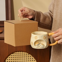 Grande tasse en céramique à motif de dessin animé pour filles, cadeau d'anniversaire haut de gamme, emballage en coffret cadeau, tasse à eau de grande valeur, résistante aux hautes températures