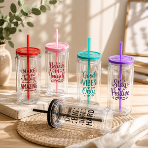 16oz Leak-Proof Custom Plastic Straw <b>Cup</b> <b>with</b> Personalized Logo & Text <b>Reusable</b> Clear Drinkware for Office Outdoor & Sport Use - Product Image 5