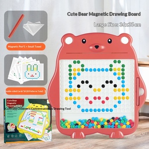 Lavagna Magnetica con Perline Colorate, Giocattolo per Bambini, Gioco Educativo di Disegno, Lavagna Magnetica con Orsetto Cartoon - Product Image 6