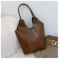 Sac tendance rétro grande capacité, panier à légumes, sac pour femme, surface douce, couture, sac fourre-tout sous le bras, ensemble deux pièces
