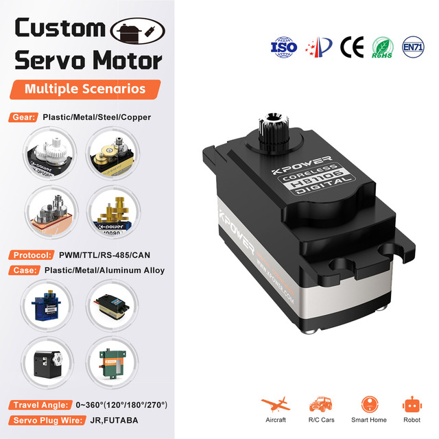 Kpower HB1106 Low Profile Servo HV 10kg Metal Gear Brushless RC Servo for 1/10 On-Road 2WD Drift Touring Car VTOL Drone