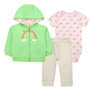 Ensemble de sweat-shirts pour bébé avec logo personnalisé, 3 pièces, imprimé animal/fleur en coton, combinaison à manches longues, 6-24 <span class=keywords><strong>mois</strong></span>, ensemble de veste d'automne - Product Image 6
