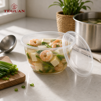 Bol en plastique jetable TeGuan de haute qualité, écologique, compatible micro-ondes, pour salade, soupe, nouilles, camping, emballage personnalisé