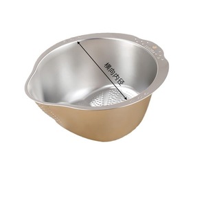 304 Stainless Steel Rice Washing Basin Colander Drainer Kitchen Vegetable Strainer Silver Gold Color - Product Image 5