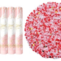 Canon à Confettis Blanc Papillon & Plumes & Confettis Ronds, Lanceur Manuel Torsadé pour Mariage, Accessoire Festif – Offre Spéciale