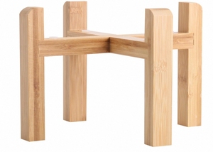 ChenChen - Estante Personalizable y Ecológico para Platos de Perro de Bambú, Diseño Cuadrado Clásico, Resistente al Agua IPX5, Desmontable, Sólido, 4 Niveles - Product Image 6