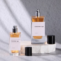 Bouteille de parfum de luxe carrée en verre portable rectangulaire vide de 30ml personnalisée