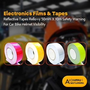 Reflective <b>Tape</b> Adhesive <b>Tapes</b> Red Yellow <b>White</b> Green 50mm X 10m Safety Warning For Car Bike Helmet Visibility - Product Image 1