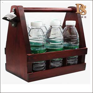 Bolso de madera para <span class=keywords><strong>cerveza</strong></span>, personalizado, Color nogal oscuro, Caddy, 6 paquetes - Product Image 5