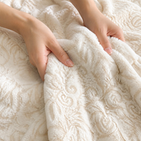 Plaid en polaire de luxe, motif floral minimaliste moderne, pour canapé, 100% fibre de polyester, pour chambre à coucher