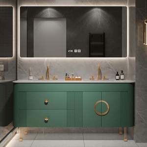 Wholesale Customized Euro Style Luxury Wood <b>Floating</b> Bathroom Vanity with Sink - Product Image 6