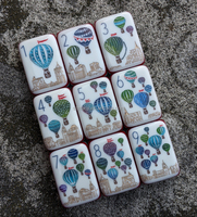 Fichas de Mahjong de Lujo Americanas Corner Walk Me, 7 Capas, Diseño Grabado, 167 Piezas, Acrílico Exquisito, Inspirado en Matryoshka, Pintado a Mano