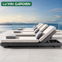 Chaise longue en alliage d'aluminium pour extérieur, transat de piscine, lit de soleil de plage réglable, mobilier de jardin et de terrasse, vente en gros pour hôtels