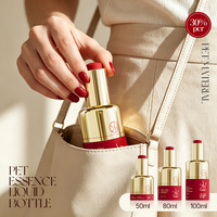 Flacon cosmétique en PET plaqué or 50ml 80ml 100ml avec manchon, couleur personnalisée, pour sérum et lotion, emballage pour soins de la peau et maquillage