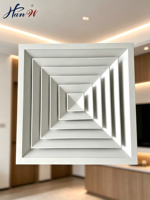 Diffuseur carré en plastique Eayvent, angle de lame 90°, ouverture latérale, montage mural moderne, sortie d'air épaissie en ABS de 12 pouces